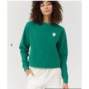 OUTDOOR VOICES FLOWERS GRAPHIC 100% ORGANIC COTTON TERRY CROPPED SWEATSHIRT, 3XL